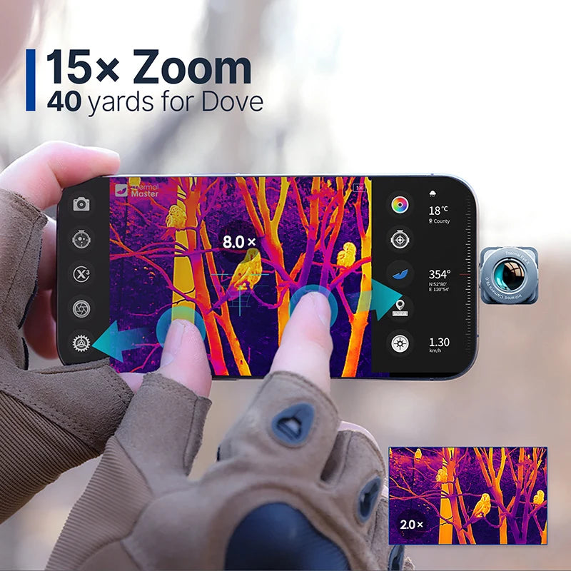 984 Yards Thermal Monocular 50Hz Night Vision Telescope Infrared Thermal Imaging
