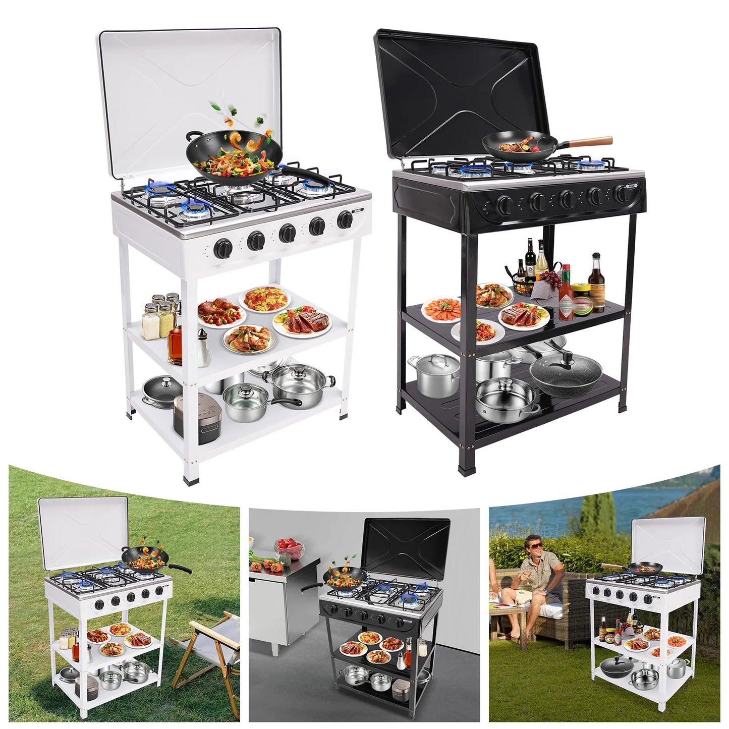 Professional 5-Burner Natural Gas Stove