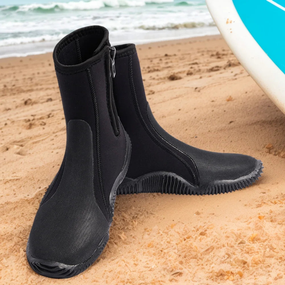 Neoprene Diving Boots Zipper Dive Boots Anti-Slip 5mmfor Diving Snorkeling Surfing