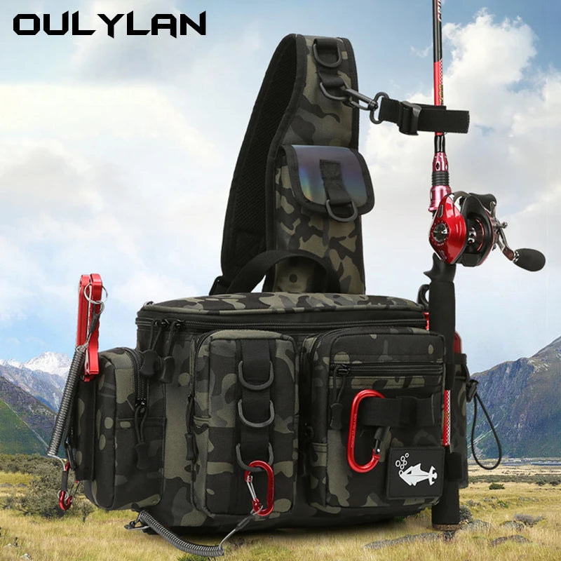 Fly Fishing Backpack with Rod Holder Sling Shoulder Bag