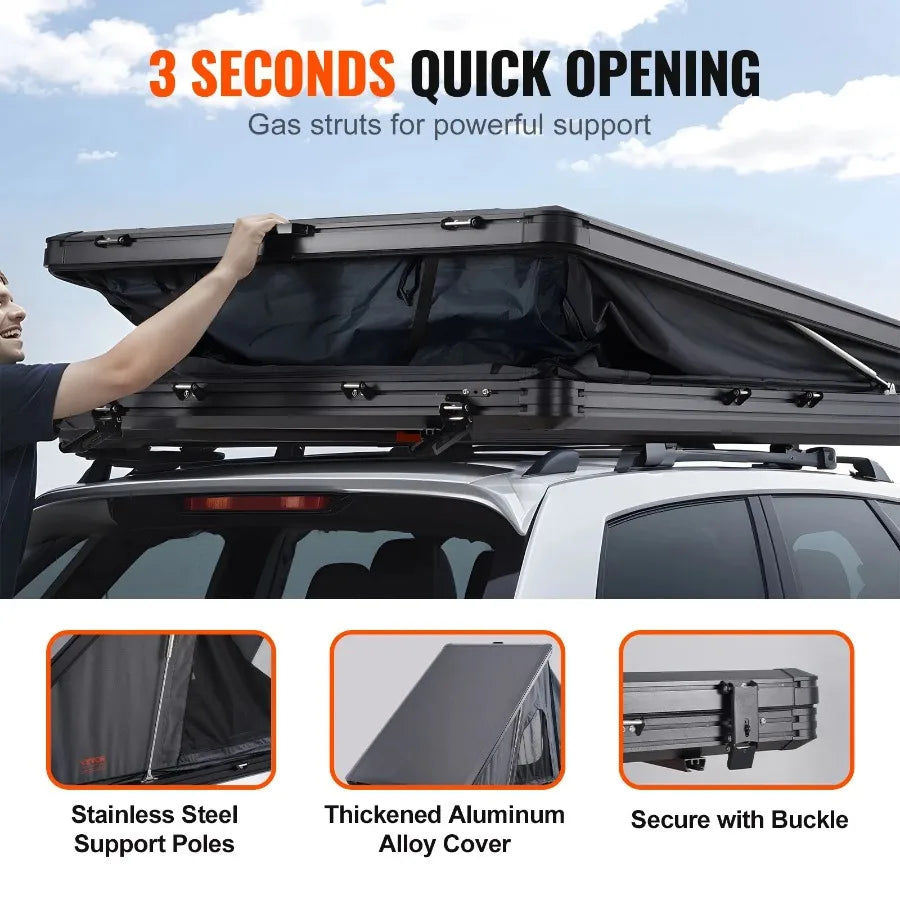 Rooftop Tent Hard Shell  Waterproof for Jeep SUV Truck w Ladder