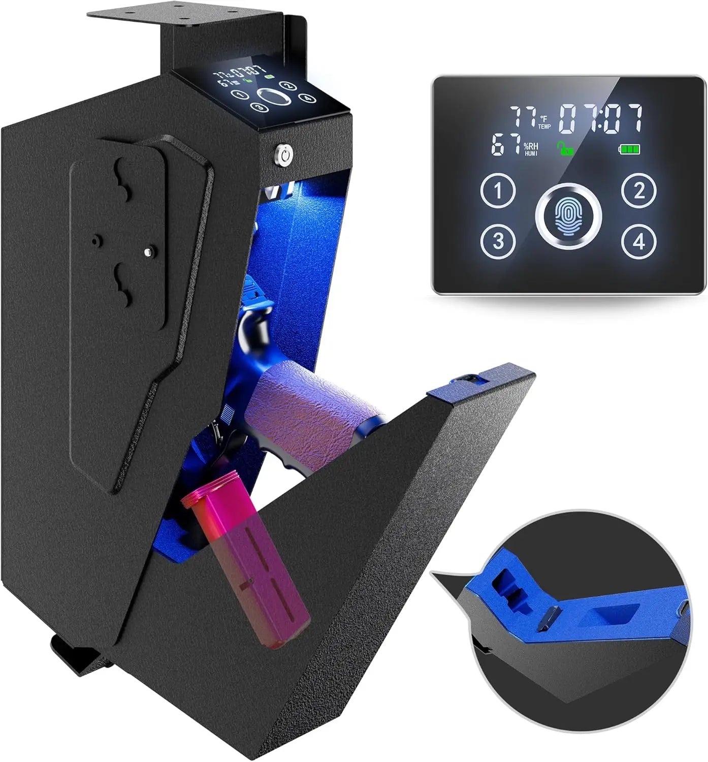Nightstand Pistol Safe with Fingerprint & Passcode