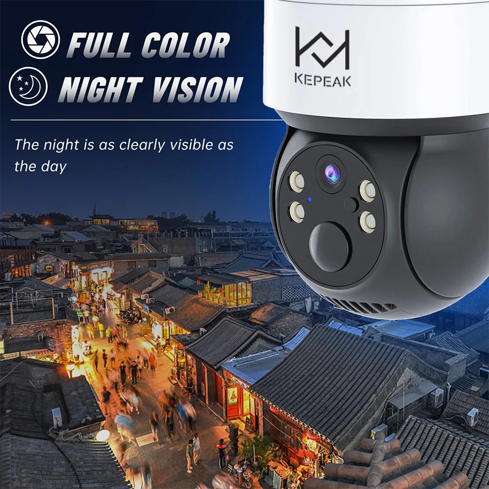 Built-in Battery Outdoor Wireless Solar IP Camera  WiFi PTZ 1080P Video Surveillance