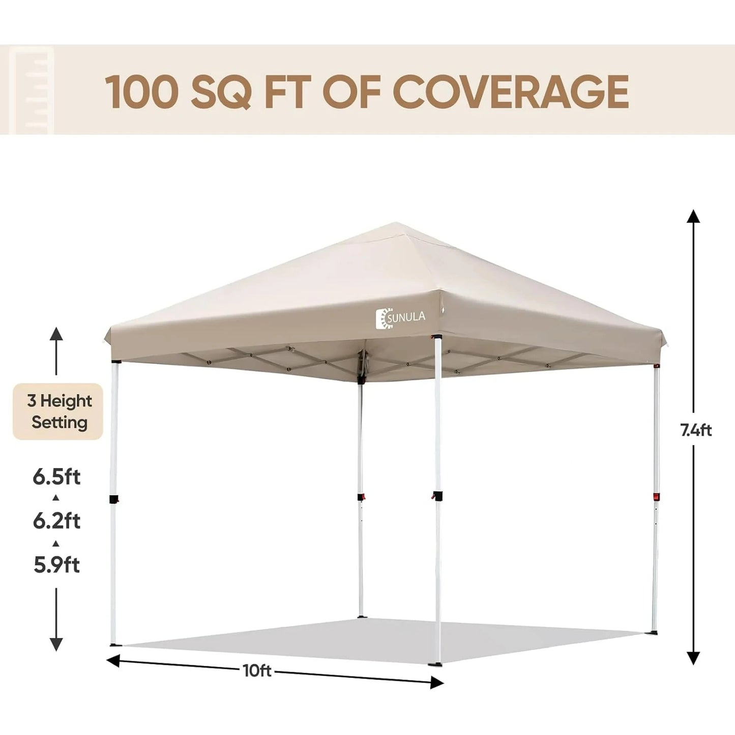 10x10 Pop Up Canopy Tent Instant Gazebo for Outside Camping