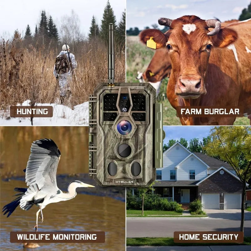 Trail Camera WiFi 32MP  with Clear Night Vision and 3 Passive Infrared Motion Sensors