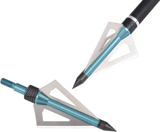 3 Blades Archery Broadheads 100 Grain 12 Pack Screw Arrow Heads Arrow Tips for Crossbow Compound Bow