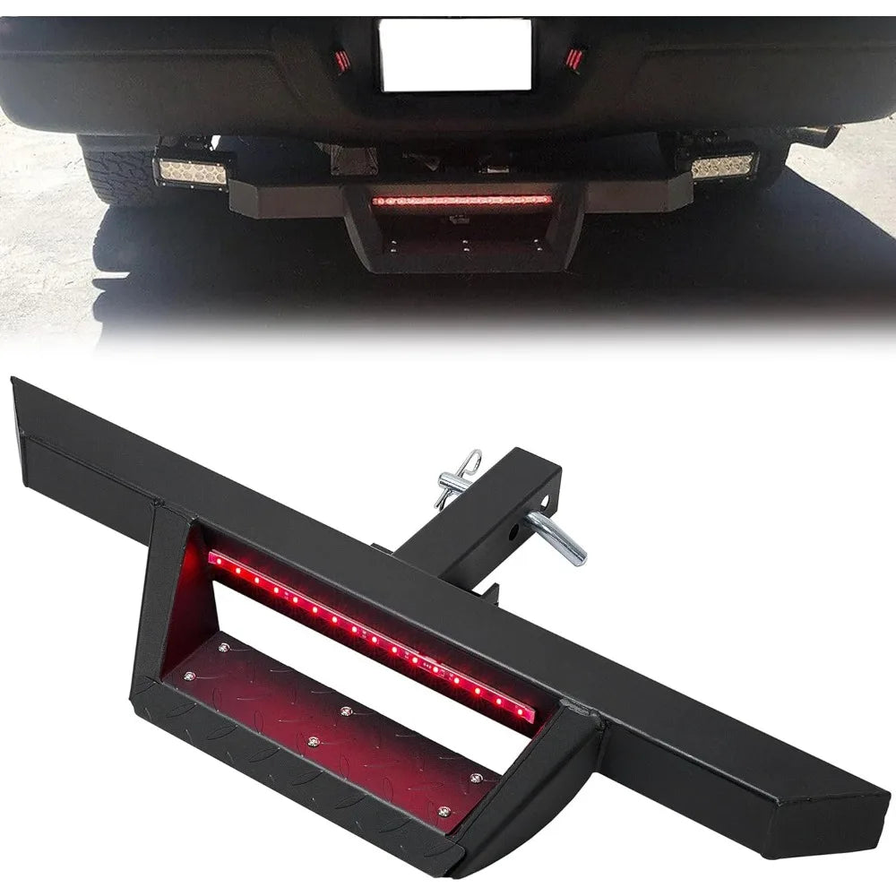 Universal Drop Hitch Step w/LED Brake Light for 2" Receiver