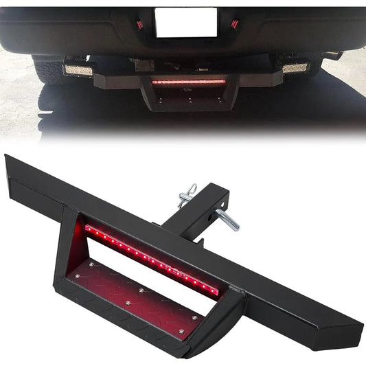 Universal Drop Hitch Step w/LED Brake Light for 2" Receiver