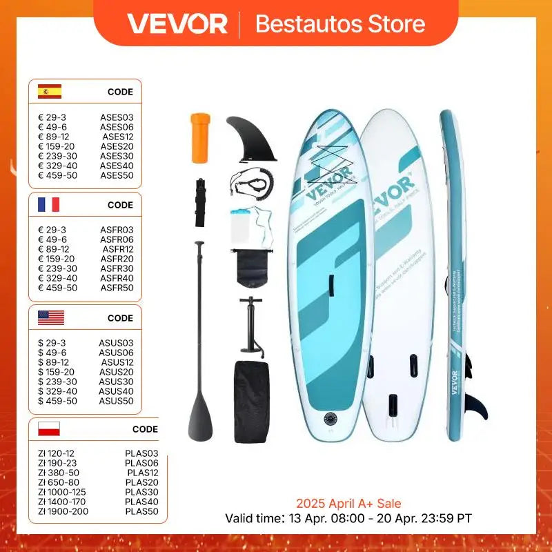 VEVOR Inflatable Stand Up Paddle Board with SUP Board Pump Paddle