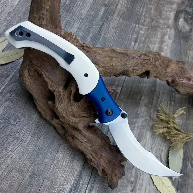 DIY Supplies Woodworking Folding Pocket Knife 8Cr13Mov Blade Resin Wood Handle Pro