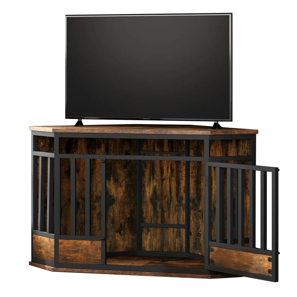 52 Inch Heavy Duty Corner Dog Crate Furniture,