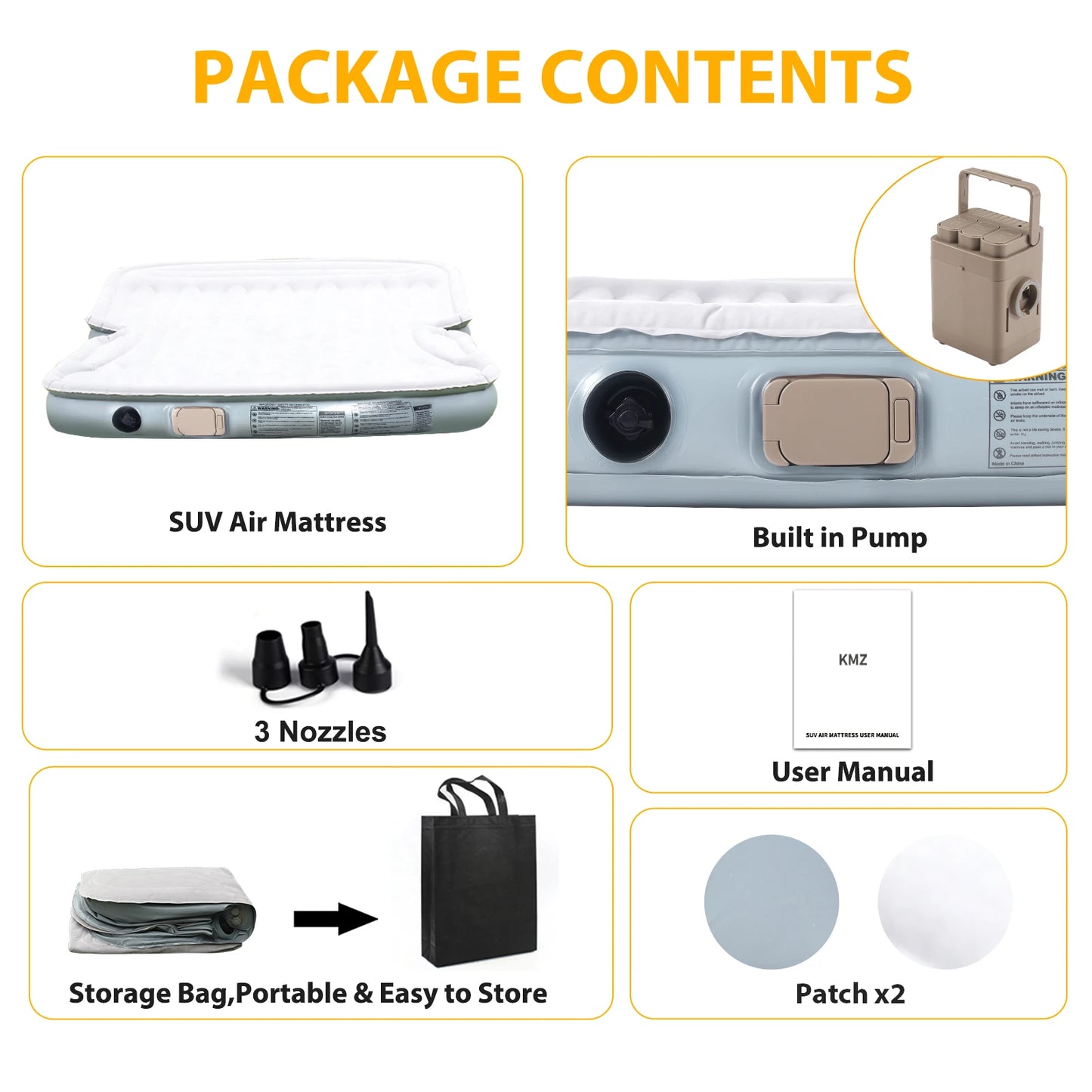 Built-in Electric Pump Thickened and Flocked Car Bed for Travel and Camping Self-Inflating Mattress