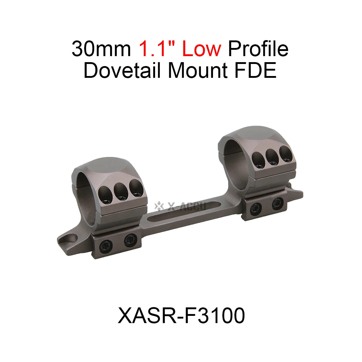 Optics X-ACCU 30/34mm One Piece Dovetail & Picatinny Rings Mount
