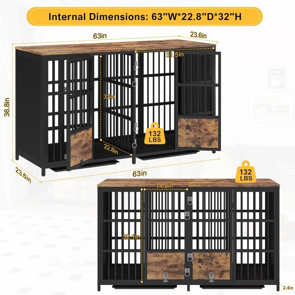 Extra Large Kennel Furniture63Lx24Wx37H