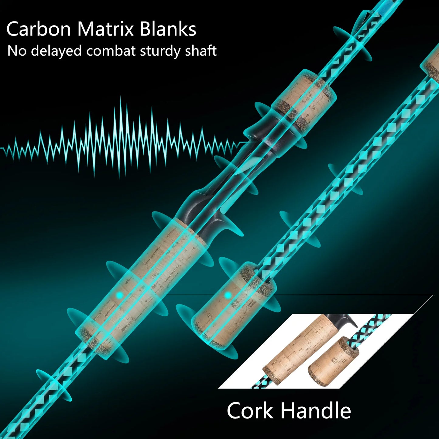 Carbon Ultra Light Rod with Cork Handle for Freshwater and Saltwater