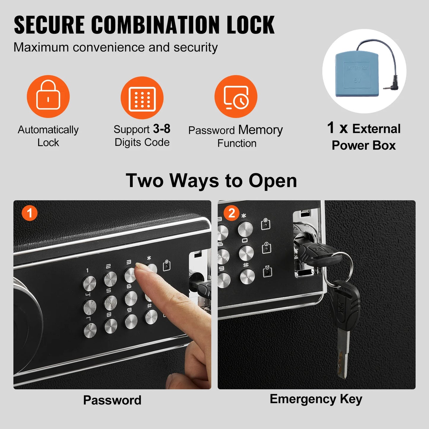 VEVOR 6 To 12 Rifle Safe With Lock And Digital Keypad, Adjustable Gun Racks, Heavy Duty Construction
