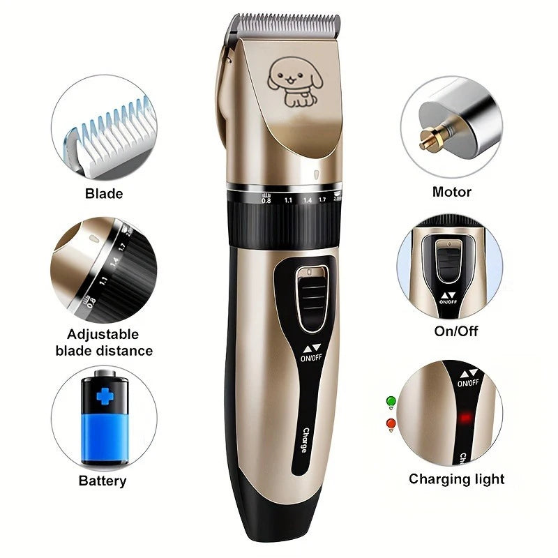 Pet Hair Trimmer Kit Electric Precision Clippers Ideal for Dogs and Cats