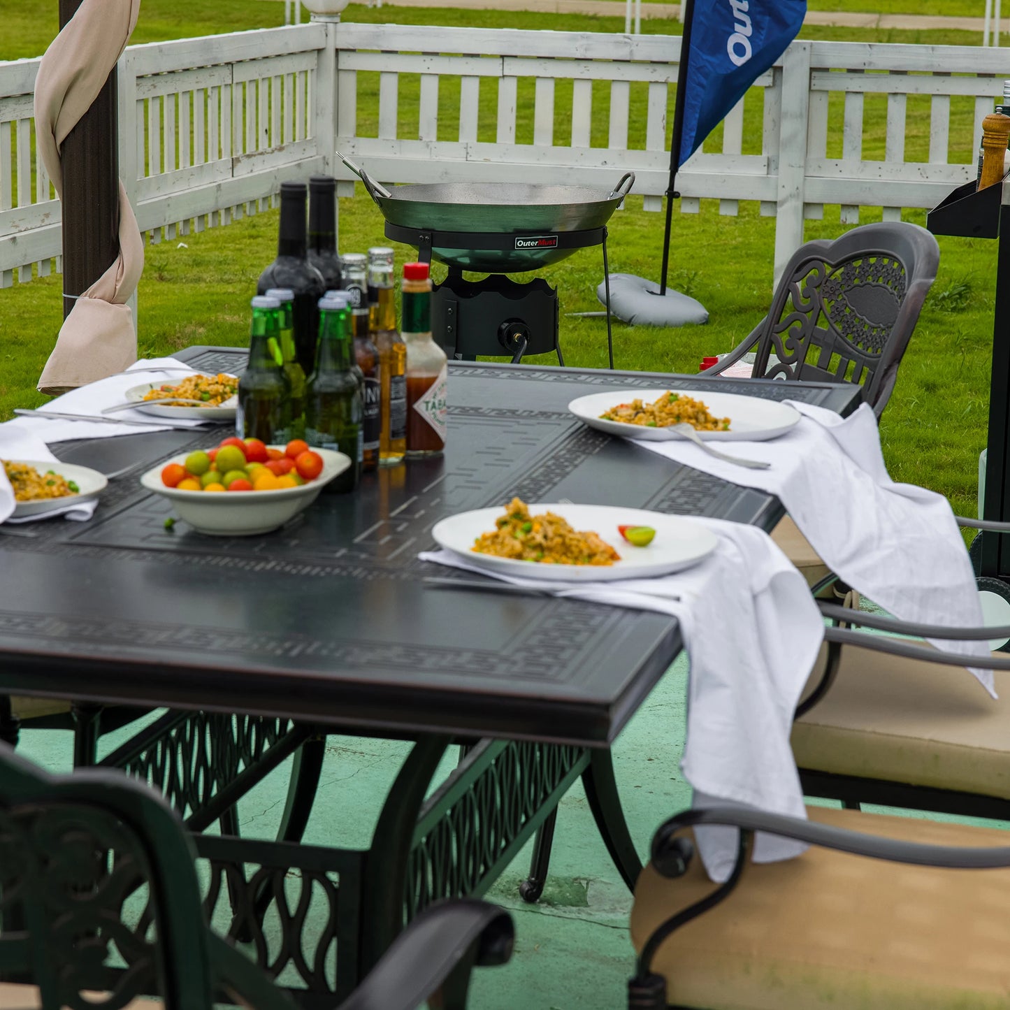 Iron Wok and Burner 54000 BTU for Outdoor Cooking
