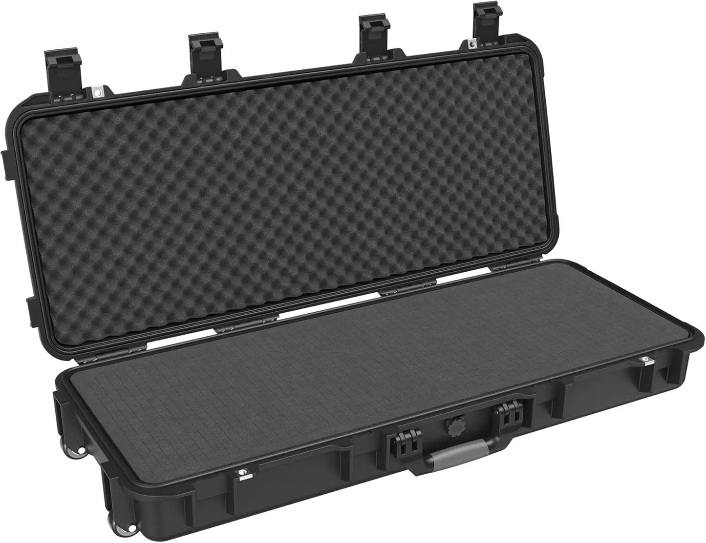 Tactical Rifle Case, All Weather Hard Gun Case with Wheels