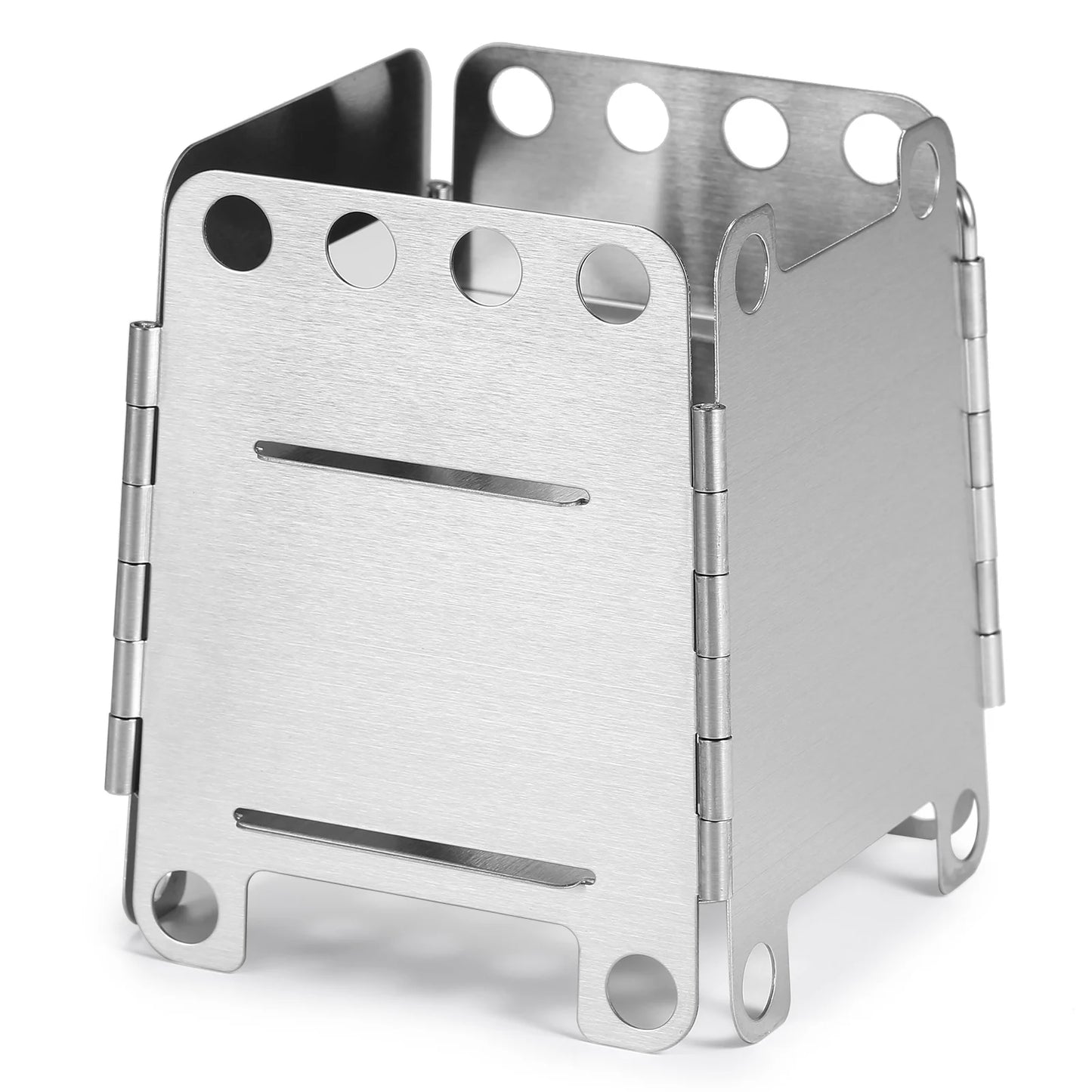 Portable Stainless Steel Lightweight Folding Wood Stove Pocket Stove Camping  Backpacking Stove