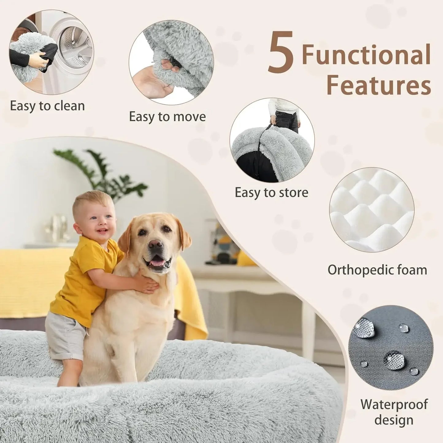 Human Dog Bed,71''x45''x12''Size Fits Adult and Pet Washable