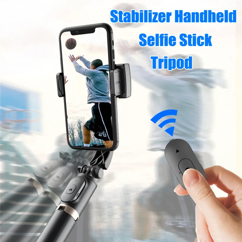 Gimbal Stabilizer Selfie Stick Wireless Foldable Tripod