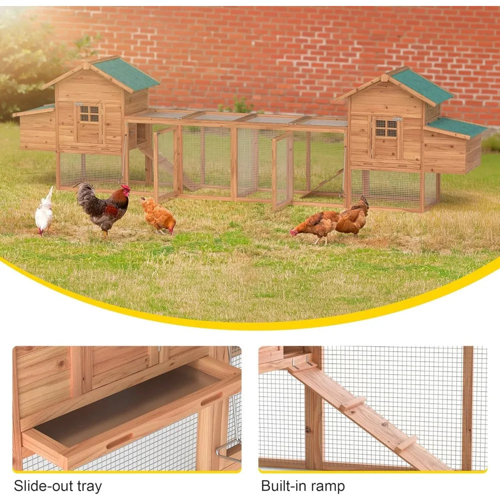 Outdoor Chicken Coop for 4-8 Chickens Wooden Hen Rabbit House