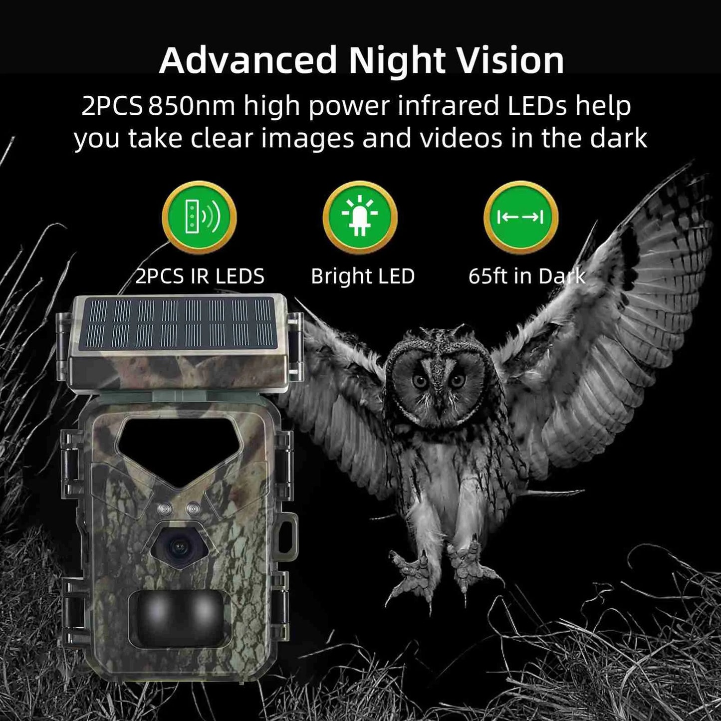 1080P Hunting Camera 0.45s Trigger Speed Night Vision 2.0 inch TFT Display Screen
