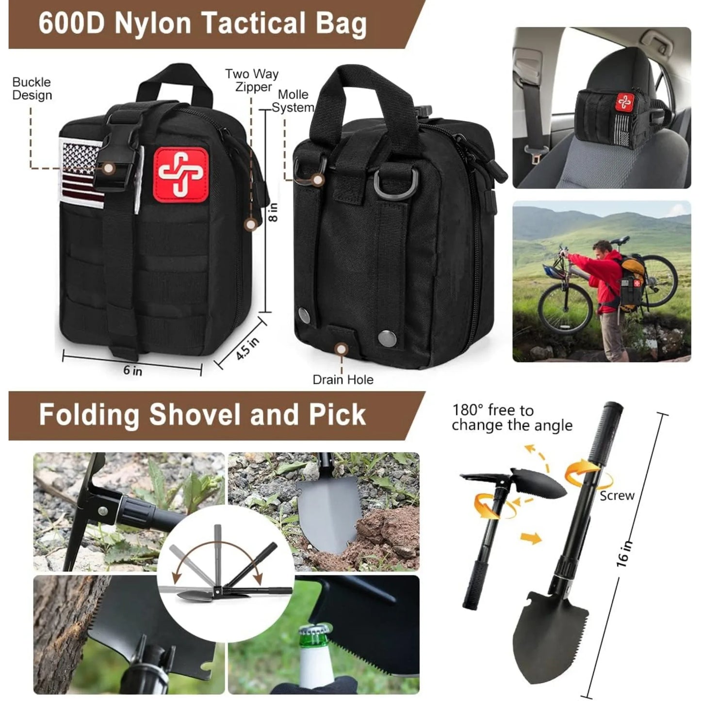 238Pcs Emergency Survival Kit, Professional Survival Gear