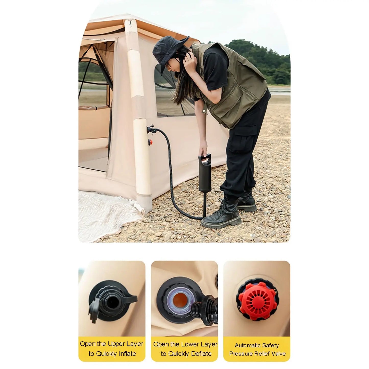 2-4 People Inflatable Tents for Camping,4 Season