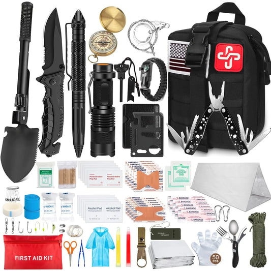 238Pcs Emergency Survival Kit, Professional Survival Gear