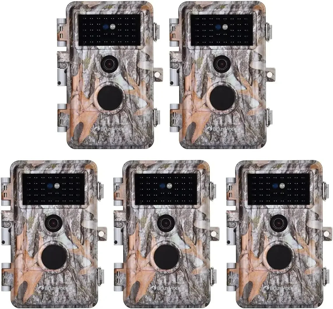 5-Pack Game & Trail Camera 32MP 1296P HD Video Motion Activated  No Glow