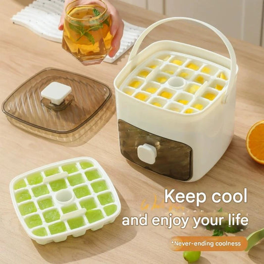 Double Layer Ice Cube Tray, Easy-Press Lid, Food-Grade Whiskey Mold