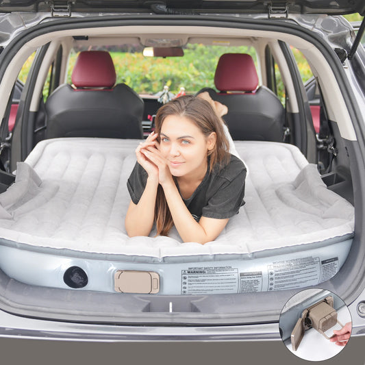 Built-in Electric Pump Thickened and Flocked Car Bed for Travel and Camping Self-Inflating Mattress