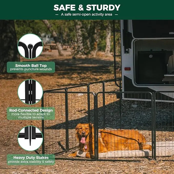 Dog Playpen for Yard, RV Camping, 32 inch 48 Panels