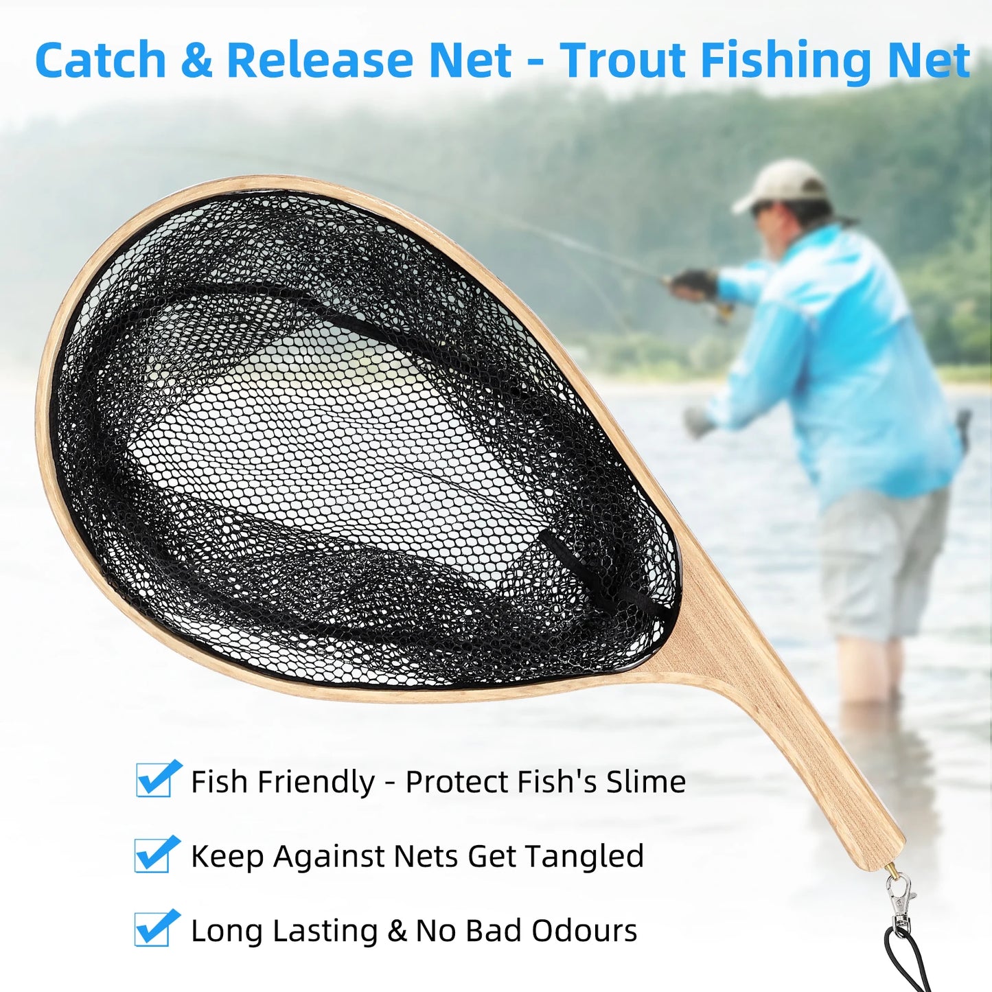 Fly Fishing Black Deep Net Freshwater Small Mesh