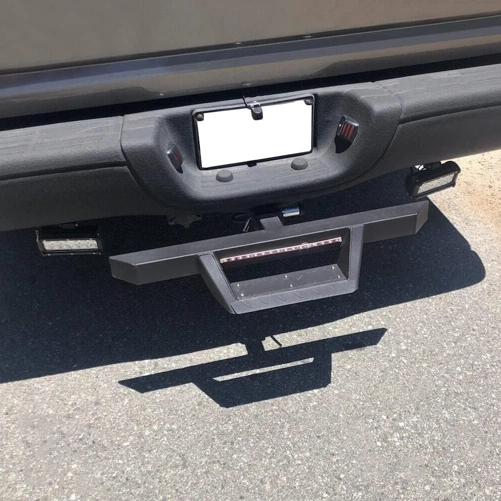 Universal Drop Hitch Step w/LED Brake Light for 2" Receiver