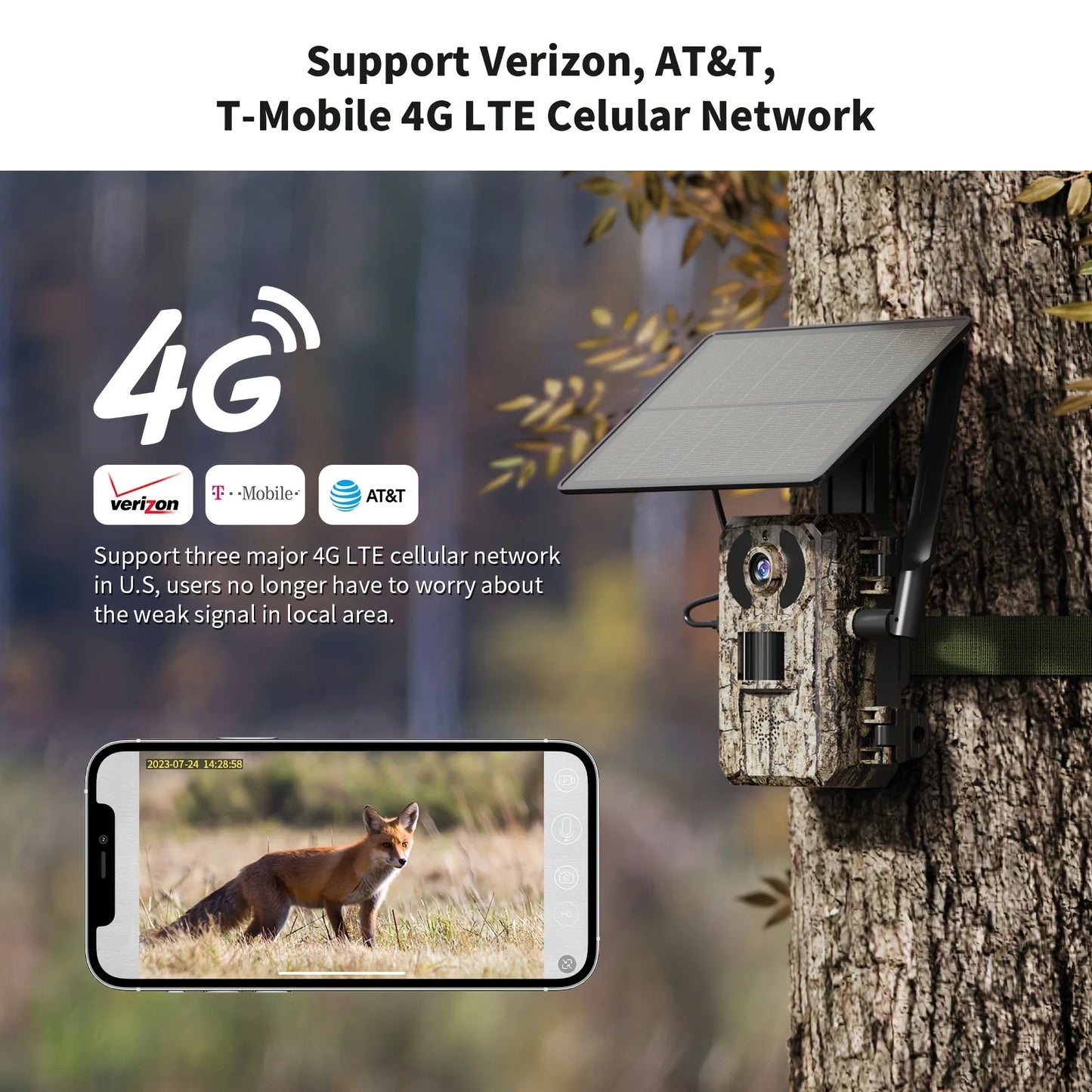 4G LTE Cellular Trail Cameras 3rd Gen  Built-in SIM Card with Motion Activated 0.2s Trigger Time