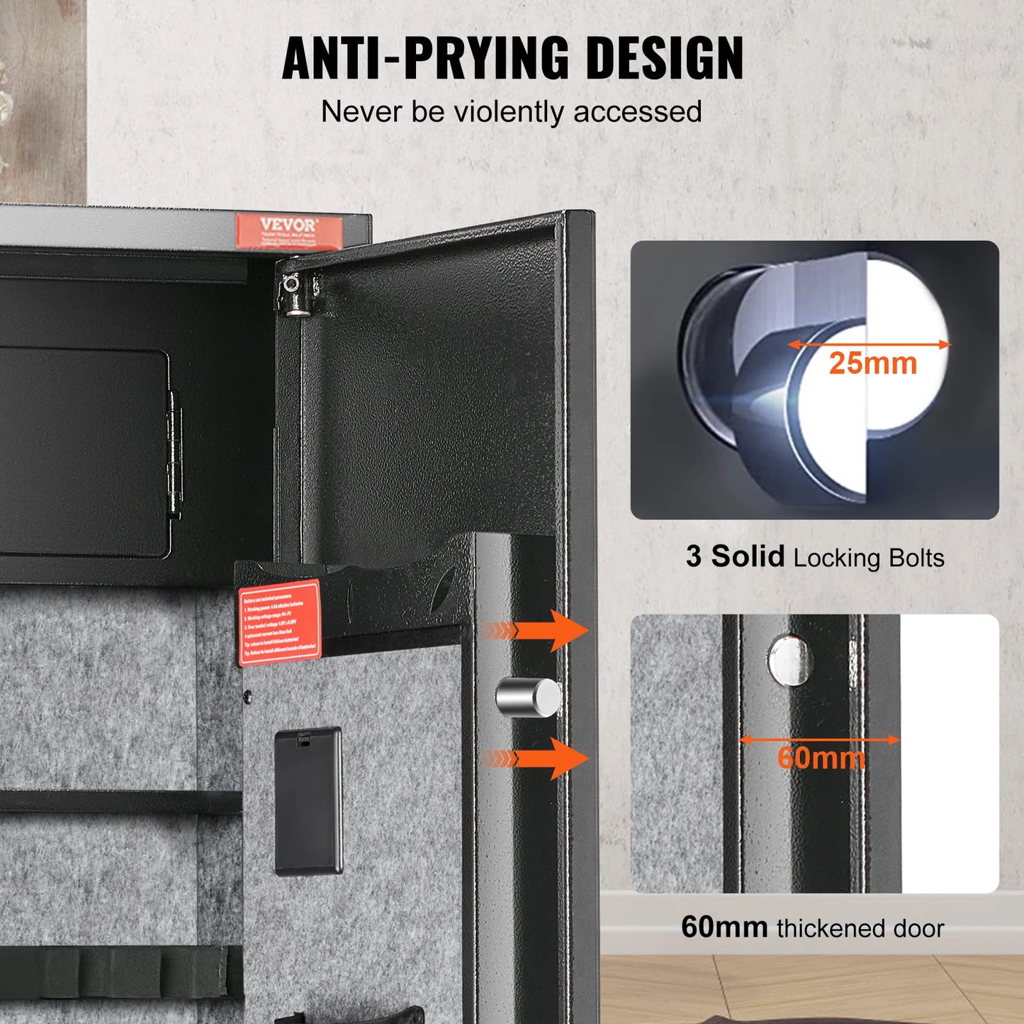 SucceBuy Rifle Gun Safe With Digital Keypad Locker For Secure Firearm Storage At Home
