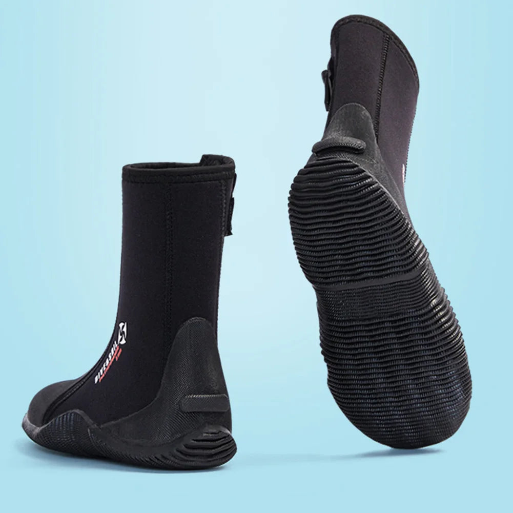Neoprene Diving Boots Zipper Dive Boots Anti-Slip 5mmfor Diving Snorkeling Surfing