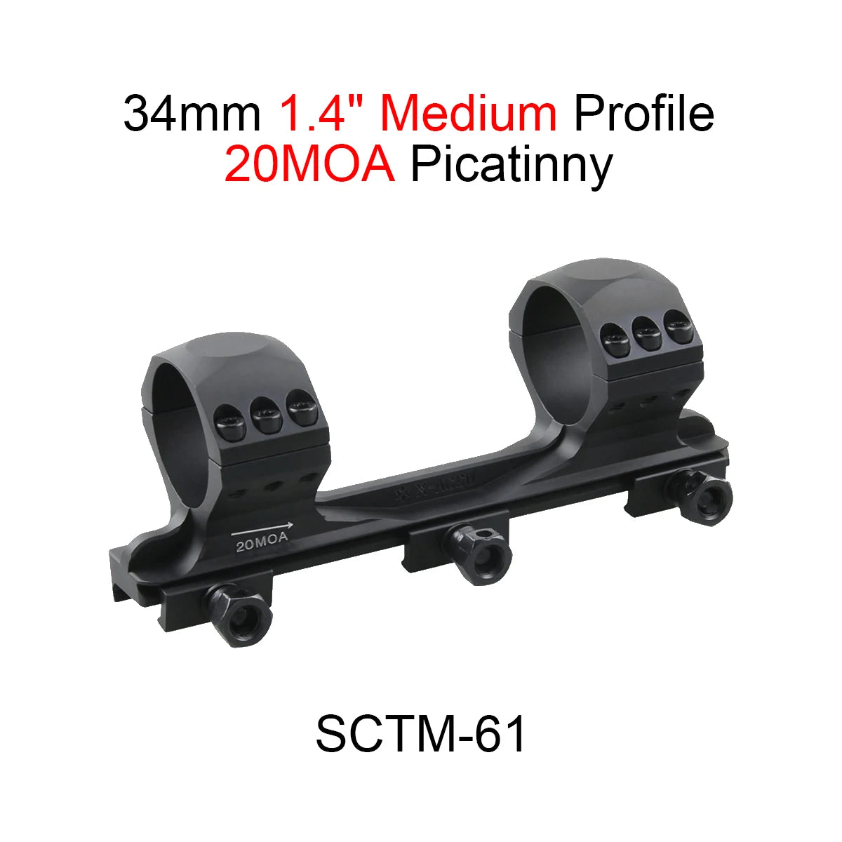 Optics X-ACCU 30/34mm One Piece Dovetail & Picatinny Rings Mount