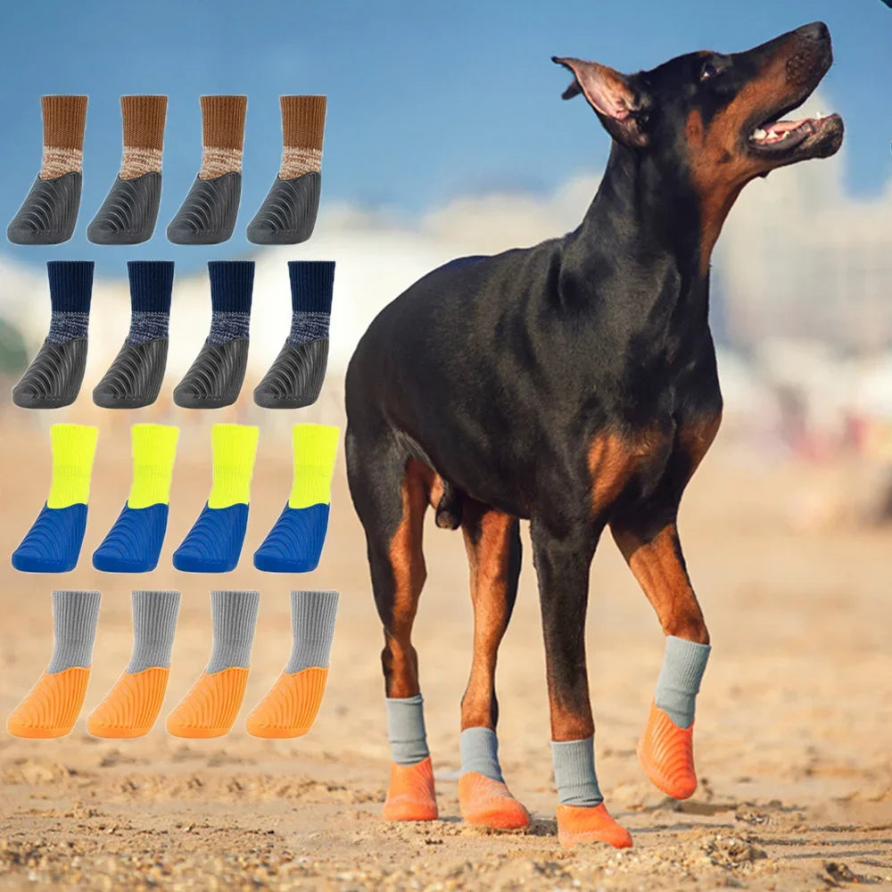 4PCS Dog Shoes Waterproof Fall Winter Paw Protector