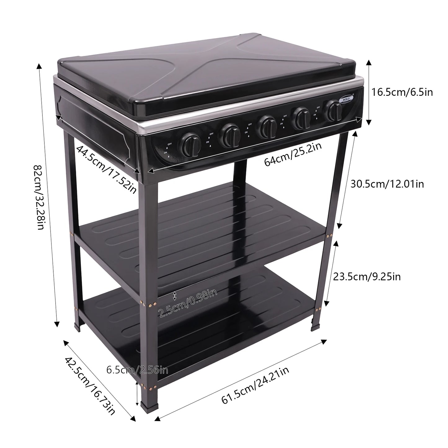 Professional 5-Burner Natural Gas Stove