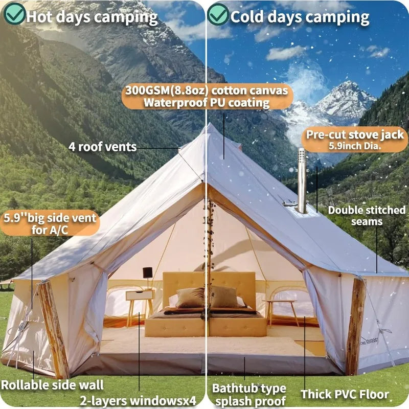 Outdoor B5Pro 4 Season Canvas Bell Tent for Camping