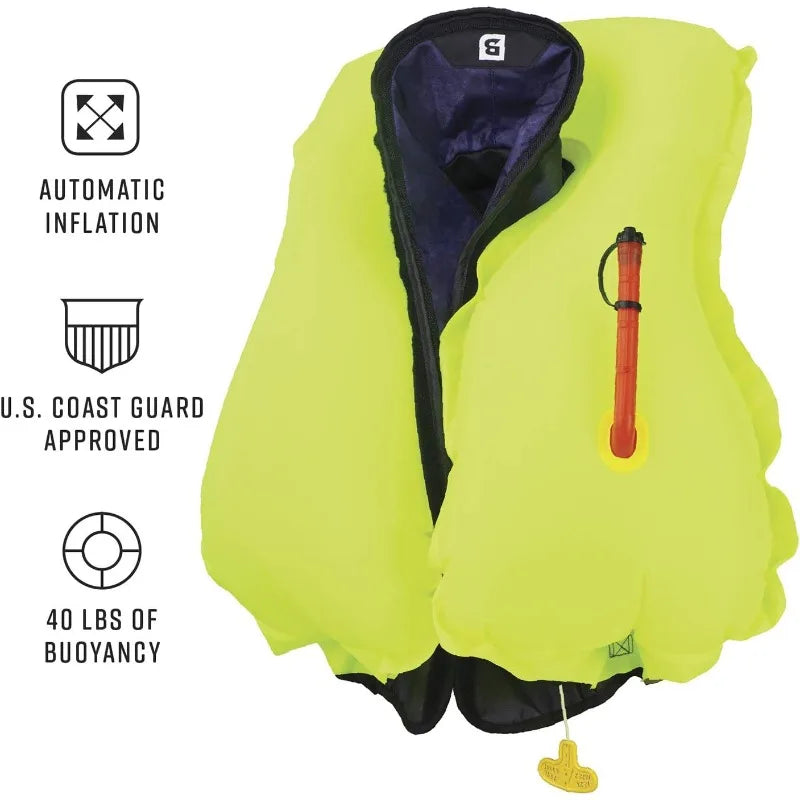 Automatic/Manual Inflatable PFD US Coast Guard (USCG) Approved Life Vest
