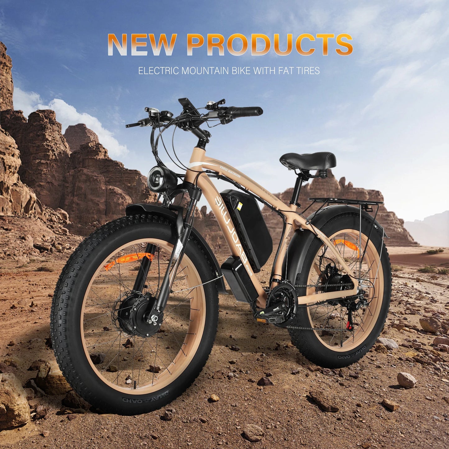 3000W Electric Commuter All Terrain Bike With 48V 23Ah Battery