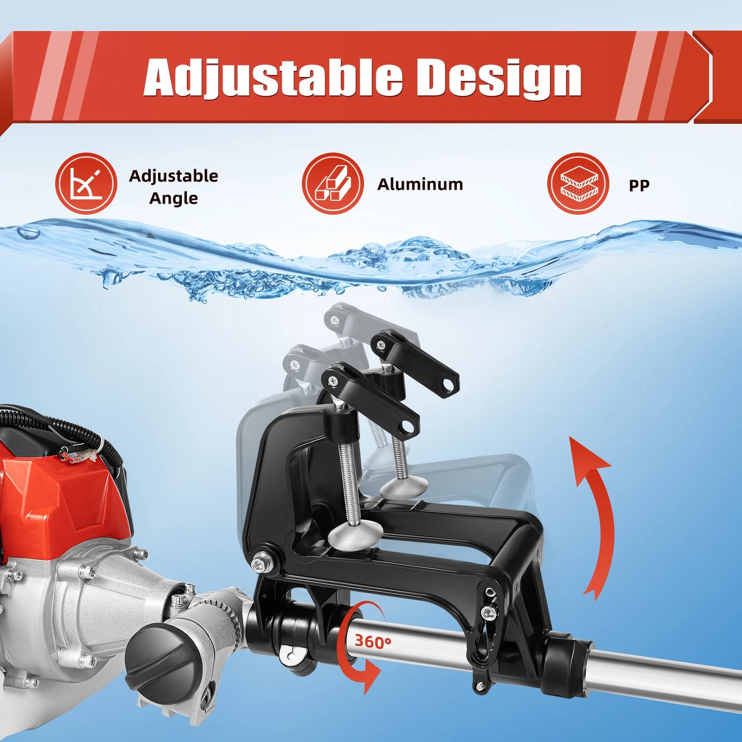 2.3 HP 2 Stroke Gas-Powered Outboard Trolling Motor 52CC