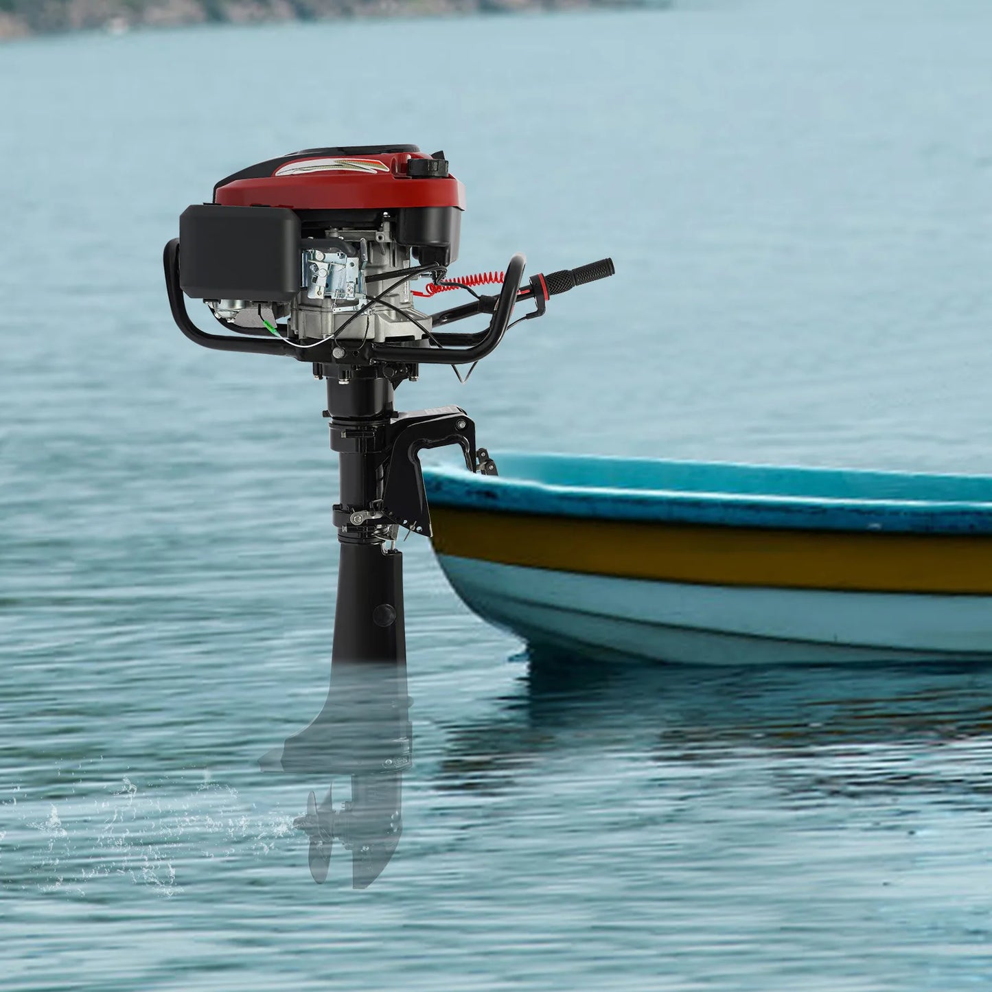 4-Stroke 7HP 196CC Outboard Motor Air Cooling CDI System with Long Shaft
