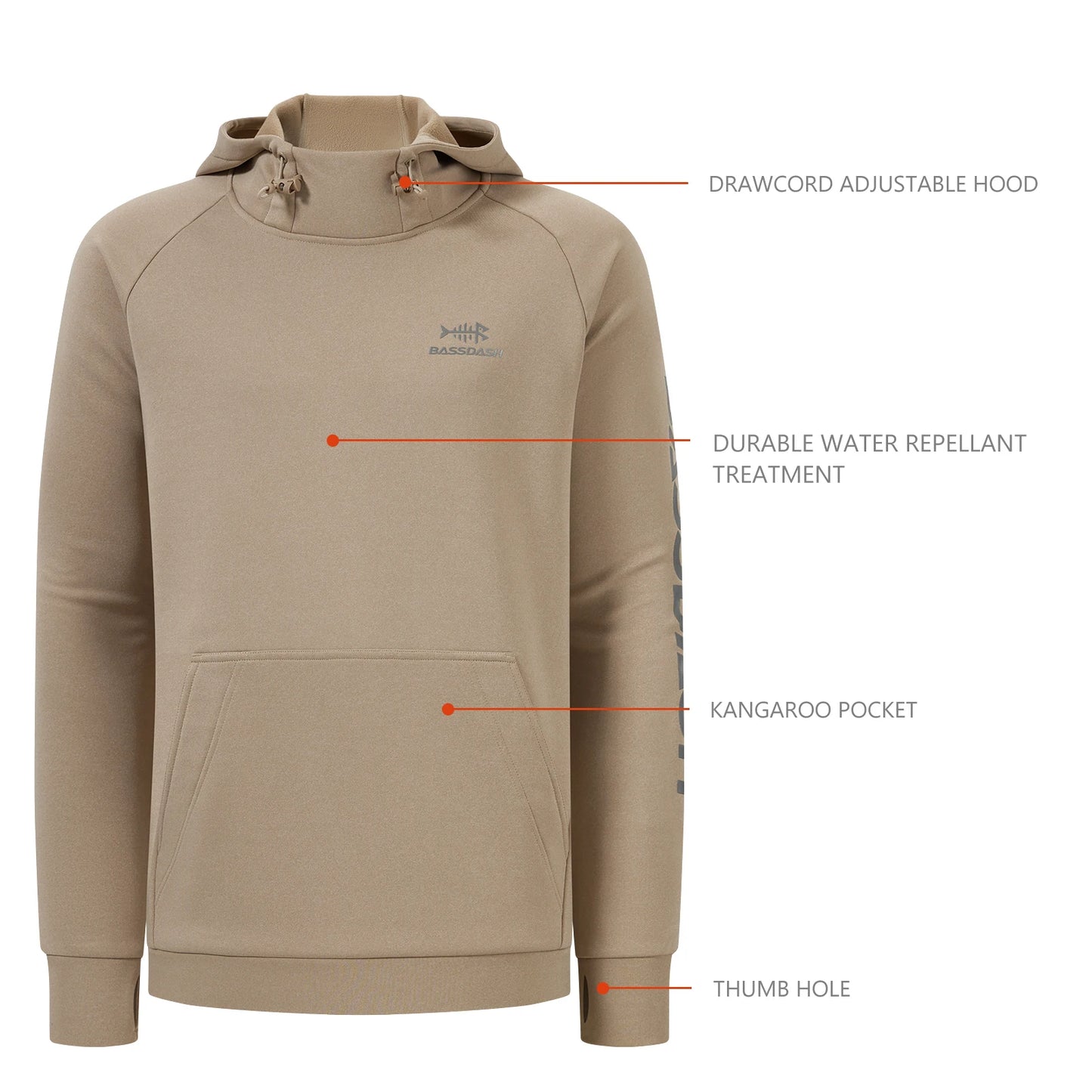 Men’s Fleece Lined Fishing Hoodies Water Resistant