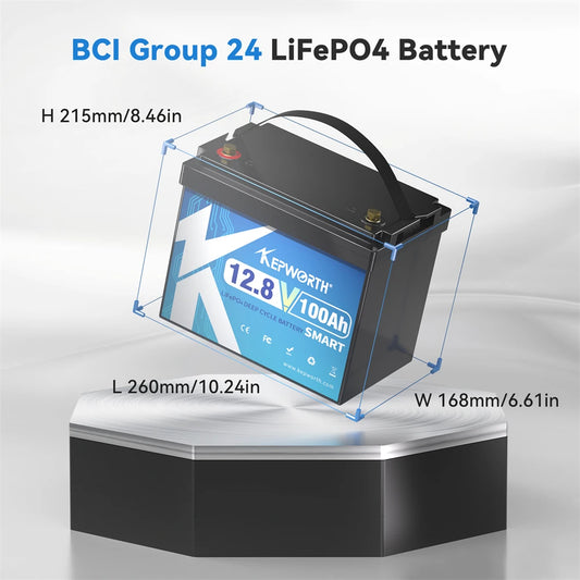 12V 100Ah Deep Bluetooth Built-in 100A BMS for Trolling Motor, Boat, Rv, Solar, Backups